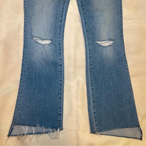 MOTHER- The Insider Crop Step Fray Hem Jeans Thrilling Shots Light Wash Size 23 - Picture 5 of 10